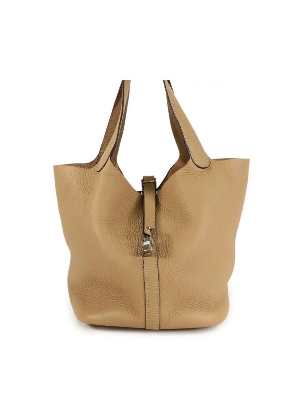 Hermes Picotin Lock MM Trench Silver Taurillon Handbag